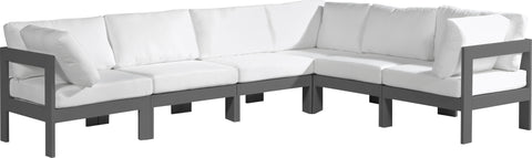 Nizuc - Outdoor Patio Modular Sectional 6 Piece - White - Premium Stationary Sectionals from Meridian Furniture - Just $5475! Shop now at brett interiors