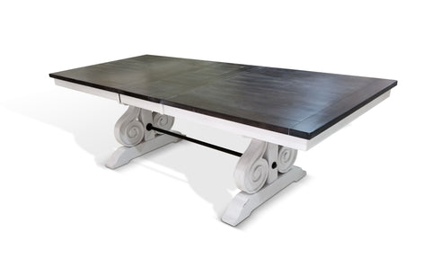 Carriage House - Trestle Table - White / Dark Brown - Premium Dining Tables from Sunny Designs - Just $1519! Shop now at brett interiors