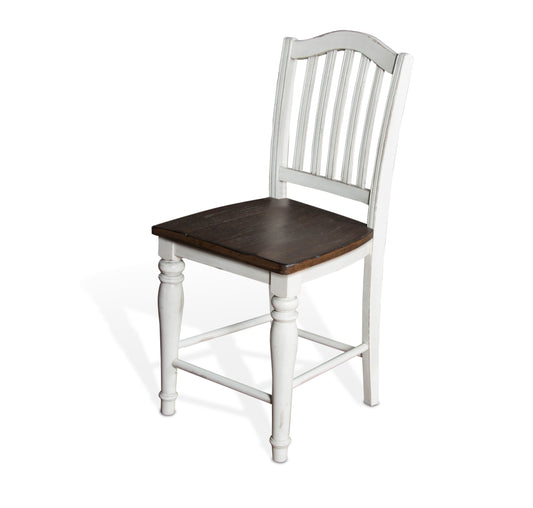 Bourbon County - Slatback Stool - White / Black - Premium Bar Height (28"-30") from Sunny Designs - Just $205! Shop now at brett interiors