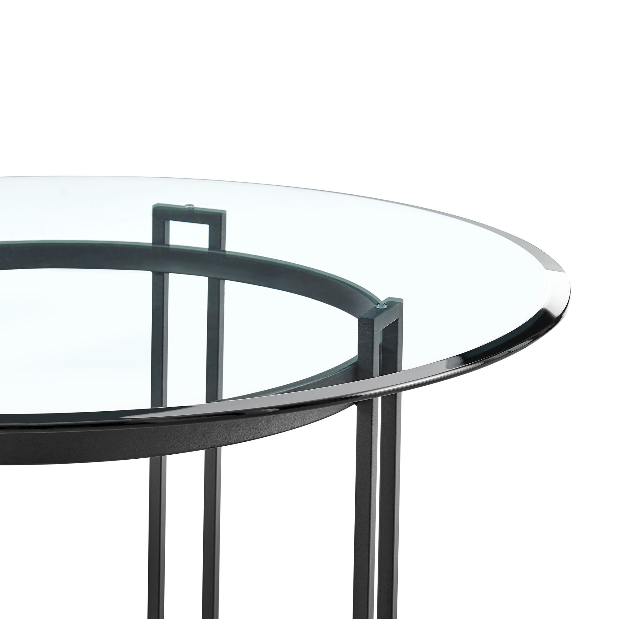 Tibet - Contemporary Round Glass Dining Table - Matte Black - Premium Dining Tables from Armen Living - Just $647.50! Shop now at brett interiors