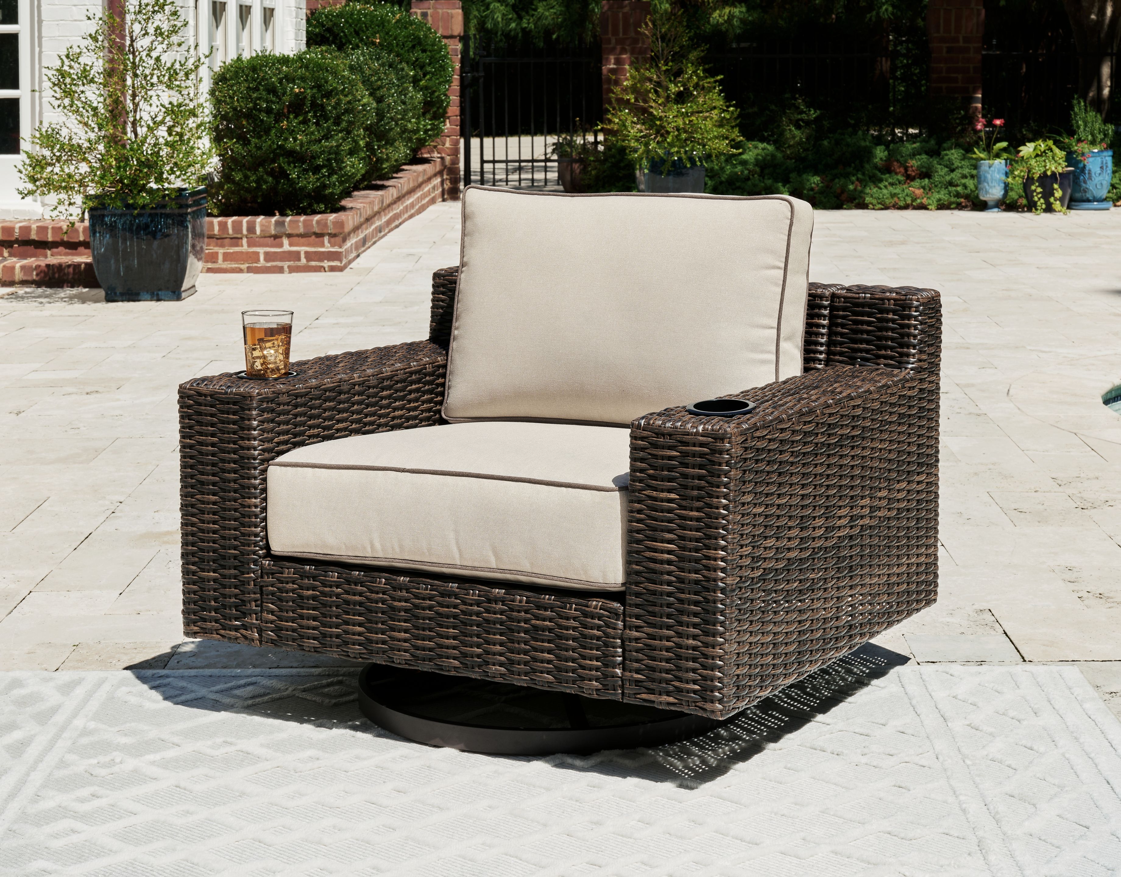 Coastline Bay - Brown - Swivel Lounge W/ Cushion - Premium Swivel Chairs from Signature Design by Ashley® - Just $1006.88! Shop now at brett interiors