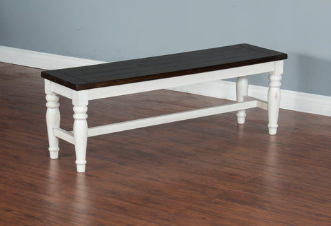 Carriage House - Bench - White / Dark Brown - Premium Dining Benches from Sunny Designs - Just $247! Shop now at brett interiors