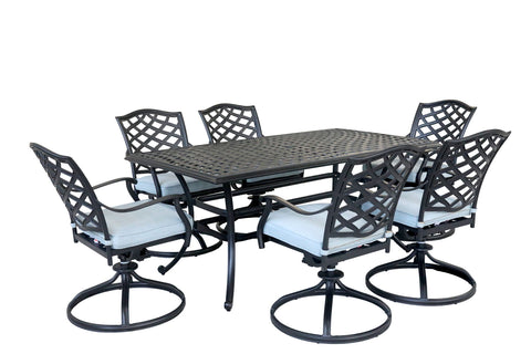 Aluminum Rectangular Dining Set - Premium 7 Piece Outdoor Sets from Gather Craft - Just $2799! Shop now at brett interiors