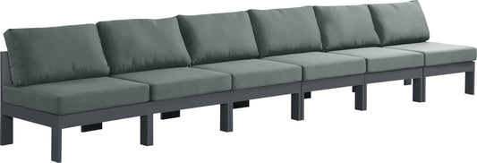 Nizuc - Outdoor Patio Modular Sofa Armless - Grey - Metal - Premium Sofas from Meridian Furniture - Just $5175! Shop now at brett interiors