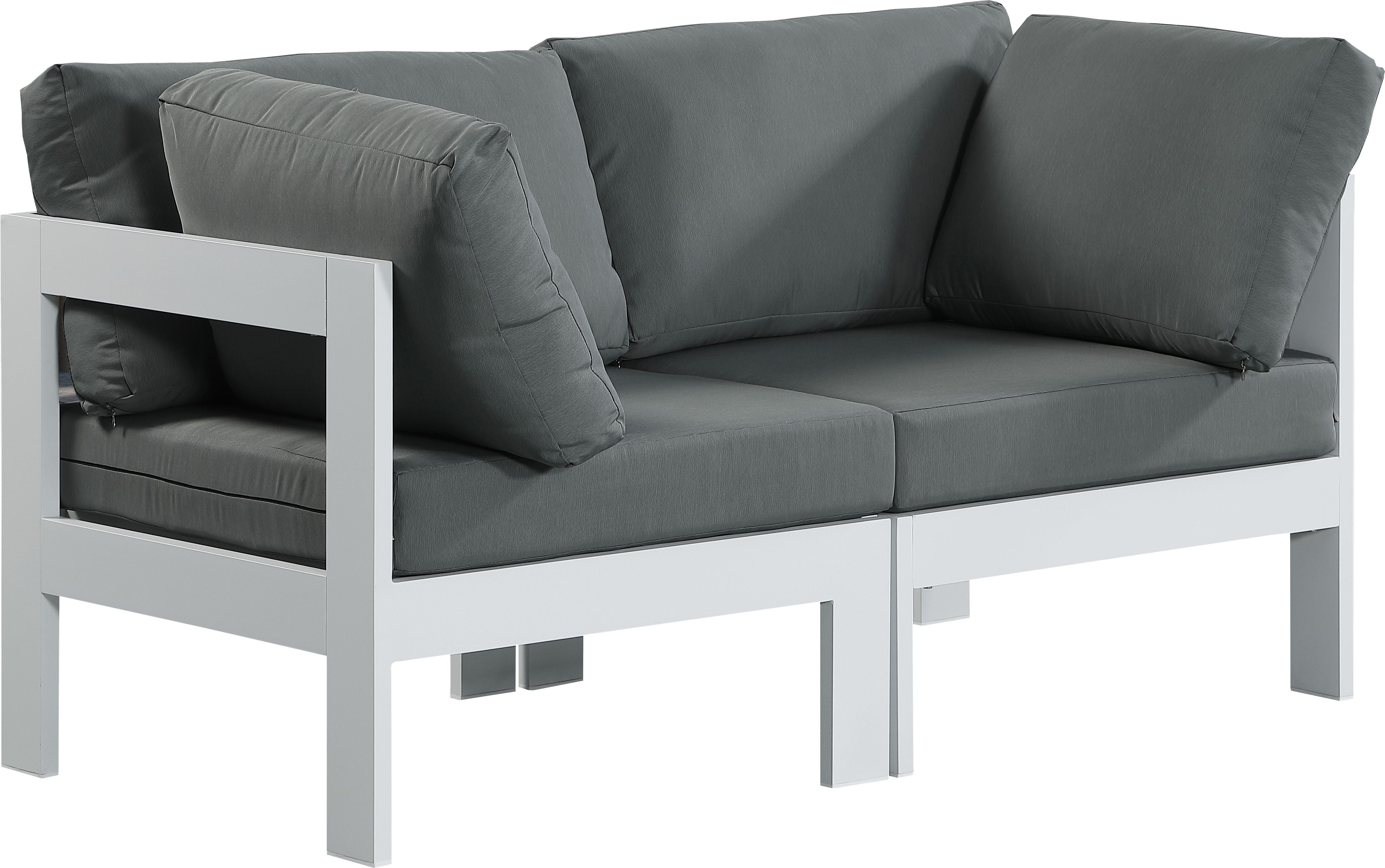 Nizuc - Outdoor Patio Modular Sofa - Grey - Fabric - Metal - Premium Sofas from Meridian Furniture - Just $1925! Shop now at brett interiors