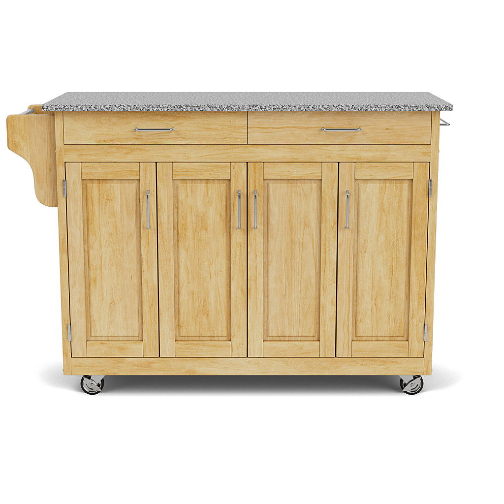 Create-A-Cart - 4 Doors Kitchen Cart - Gray Granite Top - Premium Islands & Carts from Homestyles - Just $1834.98! Shop now at brett interiors