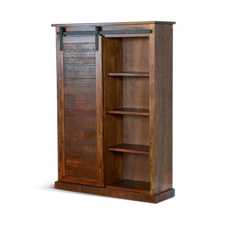 Santa Fe - Barn Door Bookcase - Dark Brown - Premium Standard Bookcases from Sunny Designs - Just $1156! Shop now at brett interiors