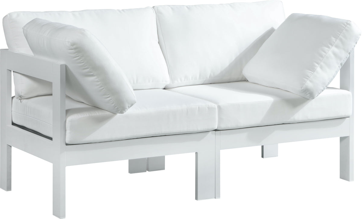 Nizuc - Outdoor Patio Modular Sofa - White - Metal - Modern & Contemporary - Premium Sofas from Meridian Furniture - Just $1925! Shop now at brett interiors