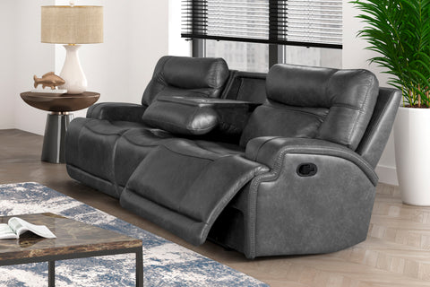 Titan - Sofa With Power Headrest & Footrest - Gray - Premium Reclining Sofas from New Classic - Just $1497.50! Shop now at brett interiors