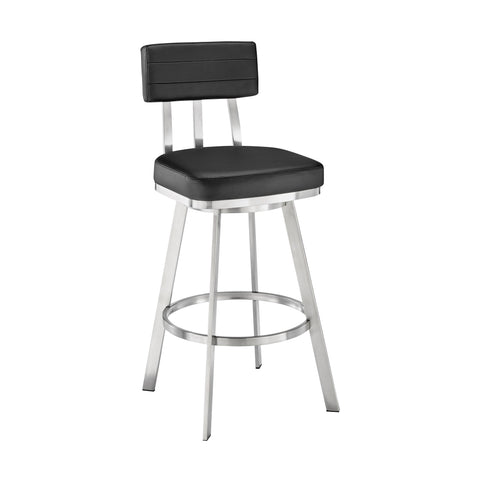 Benjamin - Swivel Stool - Brushed Steel Legs - Premium Counter Height (24"-27") from Armen Living - Just $410! Shop now at brett interiors