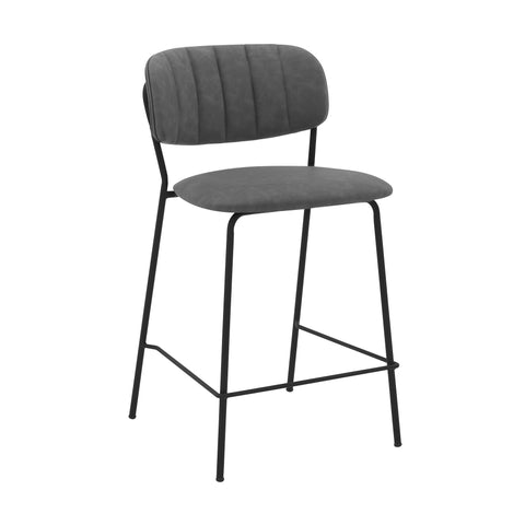 Carlo - 26" Metal Counter Height Bar Stool - Gray / Black - Premium Counter Height (24"-27") from Armen Living - Just $272.50! Shop now at brett interiors