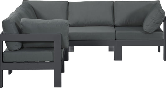 Nizuc - Outdoor Patio Modular Sectional 5 Piece - Grey - Premium Stationary Sectionals from Meridian Furniture - Just $4612.50! Shop now at brett interiors