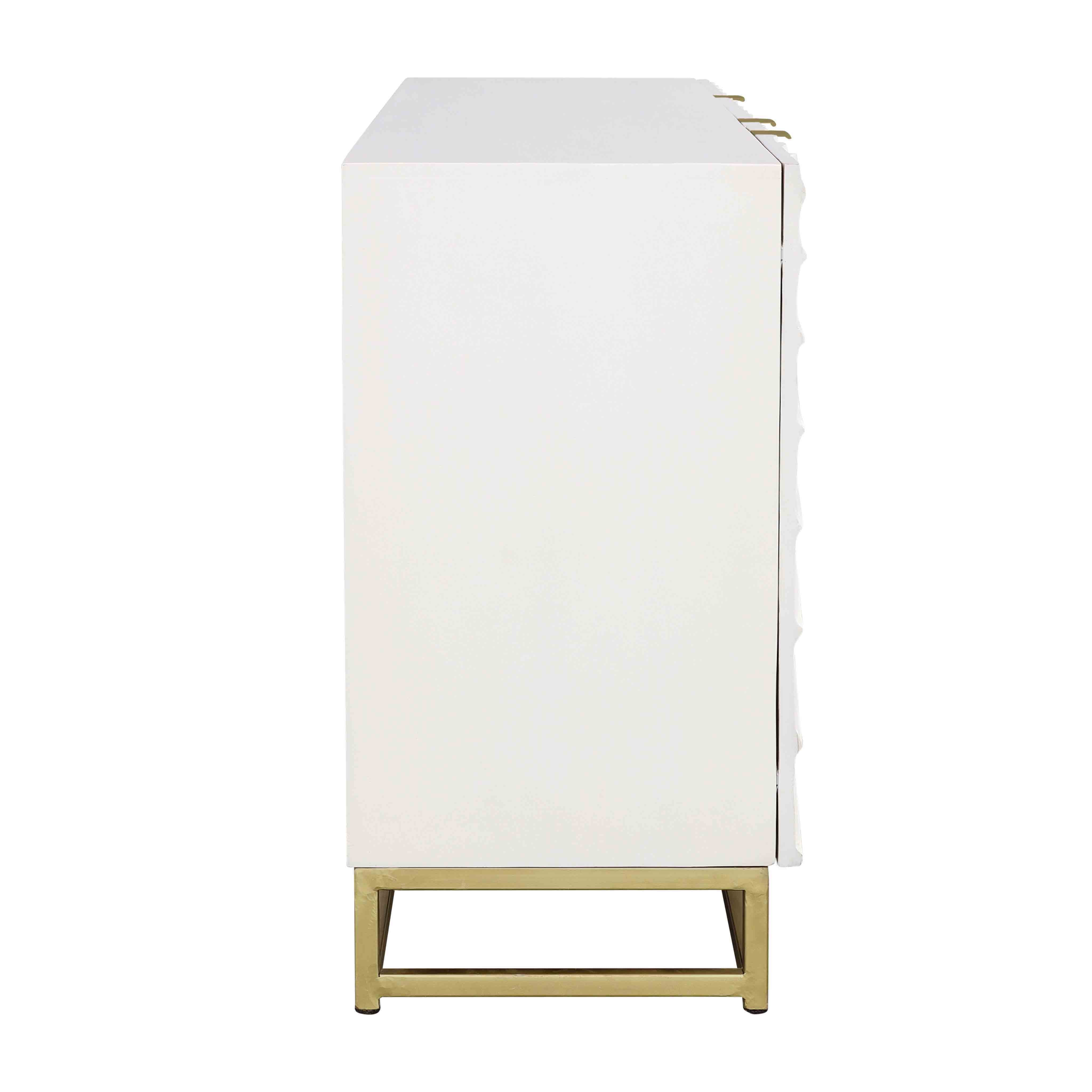 Fallow - Three Door Credenza - White / Gold - Premium Credenzas from Coast2Coast Home - Just $4950! Shop now at brett interiors