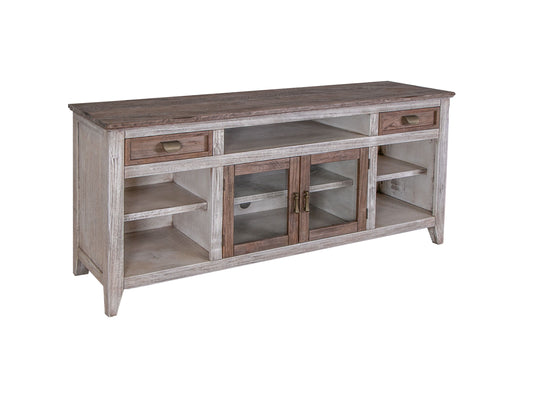 Sahara - 70" TV Stand - Light Cream / Brown Caramel - Premium TV Stands from International Furniture Direct - Just $1187.50! Shop now at brett interiors