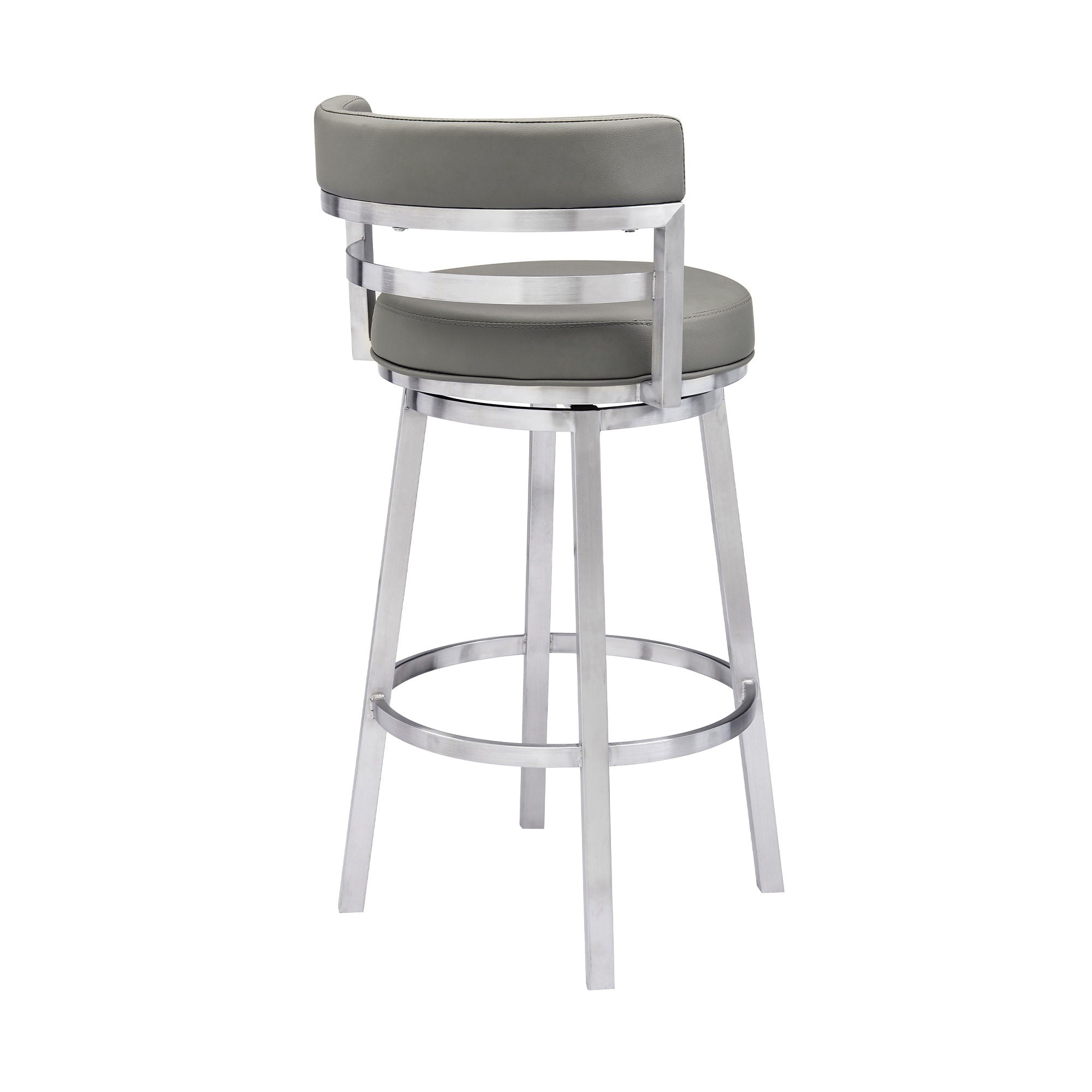 Madrid - Swivel Stainless Steel Bar Stool - Premium Counter Height (24"-27") from Armen Living - Just $415! Shop now at brett interiors