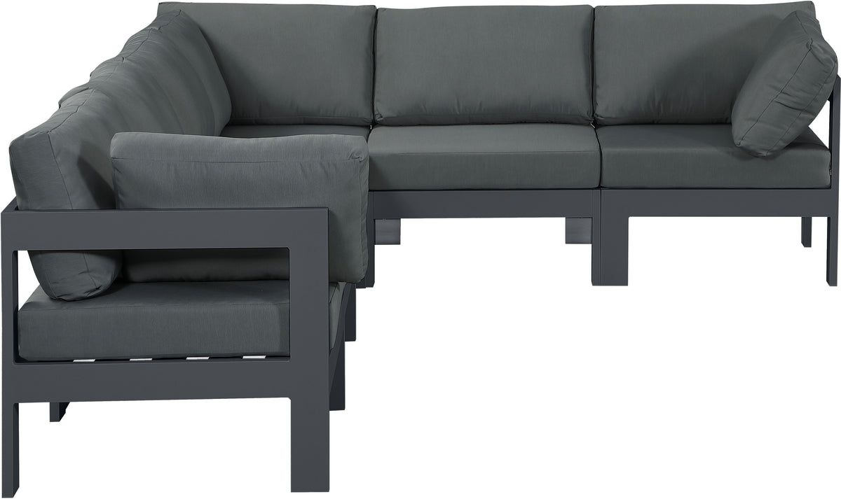 Nizuc - Outdoor Patio Modular Sectional 6 Piece - Grey - Premium Stationary Sectionals from Meridian Furniture - Just $5475! Shop now at brett interiors