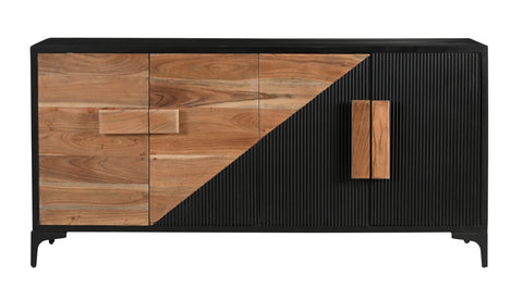 Methone - Four Door Credenza - Natural / Black - Premium Credenzas from Coast2Coast Home - Just $4785! Shop now at brett interiors