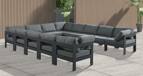 Nizuc - Outdoor Patio Modular Sectional 12 Piece - Grey - Premium Stationary Sectionals from Meridian Furniture - Just $10750! Shop now at brett interiors