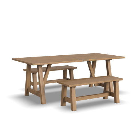 Trestle - Dining Table With 2 Benches - Premium 3 Piece Dining Room Sets from Homestyles - Just $2749.98! Shop now at brett interiors