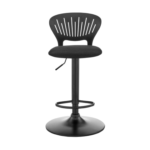 Padua - Adjustable Upholstery Swivel Stool - Black - Premium Adjustable Height from Armen Living - Just $137.50! Shop now at brett interiors