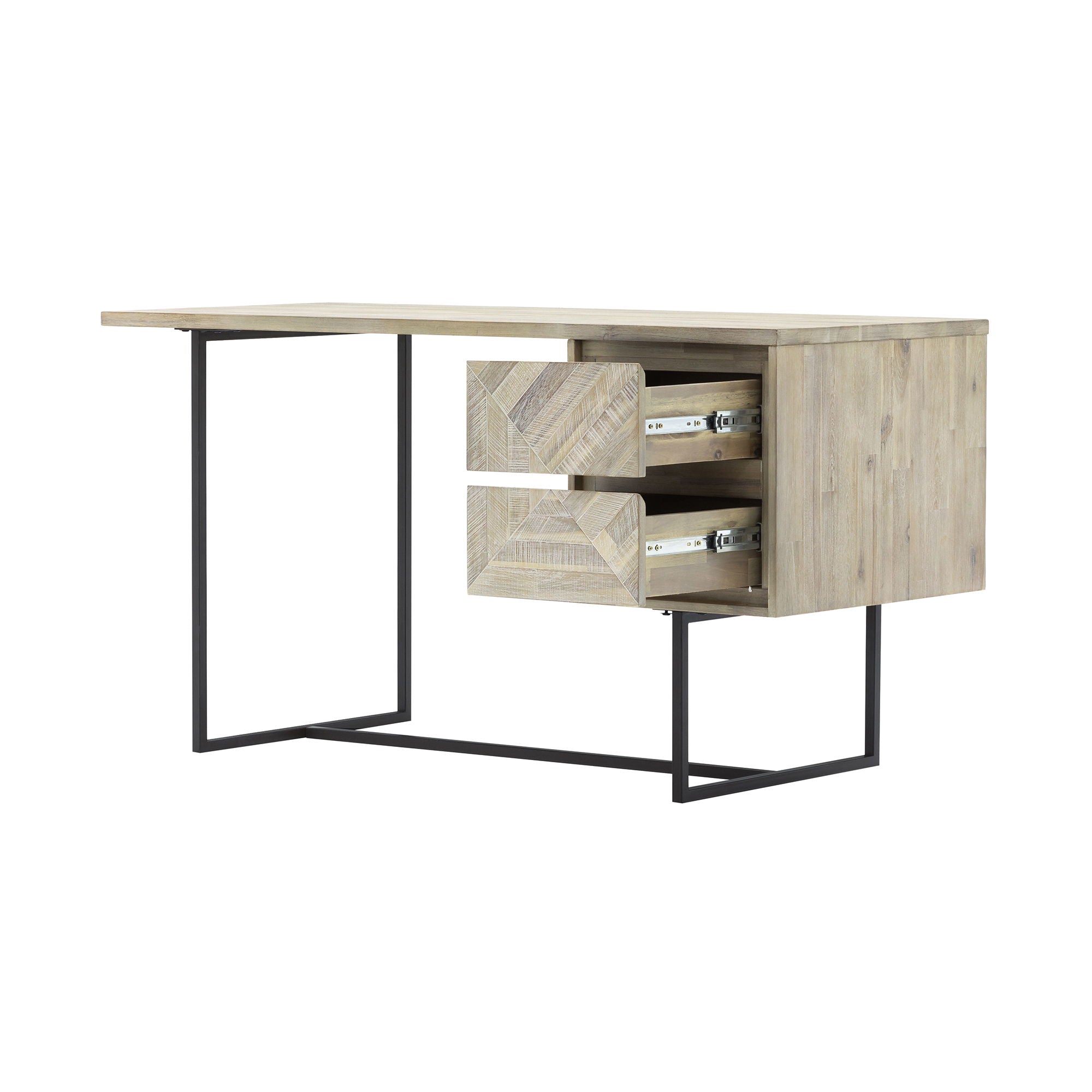 Peridot - 2 Drawer Desk - Natural Acacia - Premium Writing Desks from Armen Living - Just $1045! Shop now at brett interiors