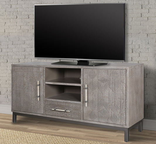 Crossings Serengeti - TV Console - Sandblasted Fossil Grey - Premium TV Stands from Parker House - Just $1072.50! Shop now at brett interiors