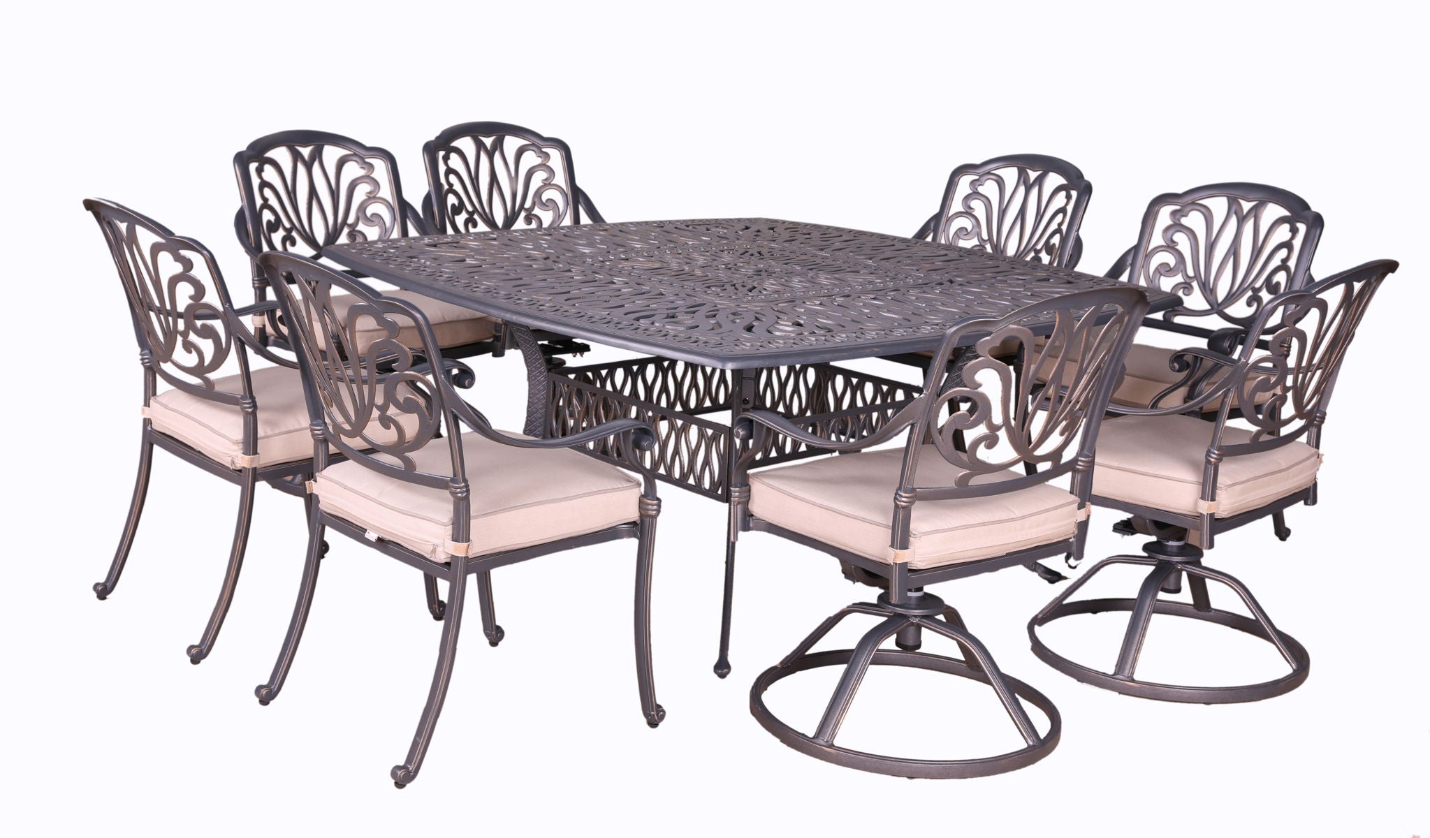 Square 8 Person 64" Long Aluminum Dining Set With Cushions - Premium 8 + Piece Outdoor Sets from Gather Craft - Just $4672! Shop now at brett interiors