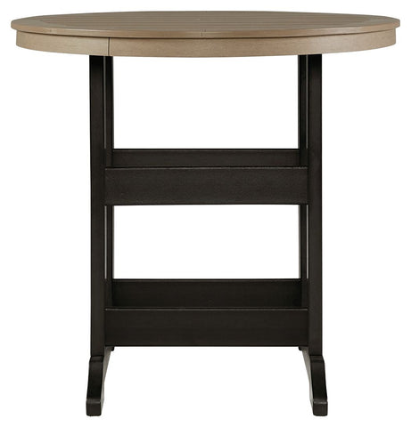 Fairen Trail - Black / Driftwood - Round Bar Table W/Umb Opt - Premium Bar Tables from Signature Design by Ashley® - Just $1010.63! Shop now at brett interiors