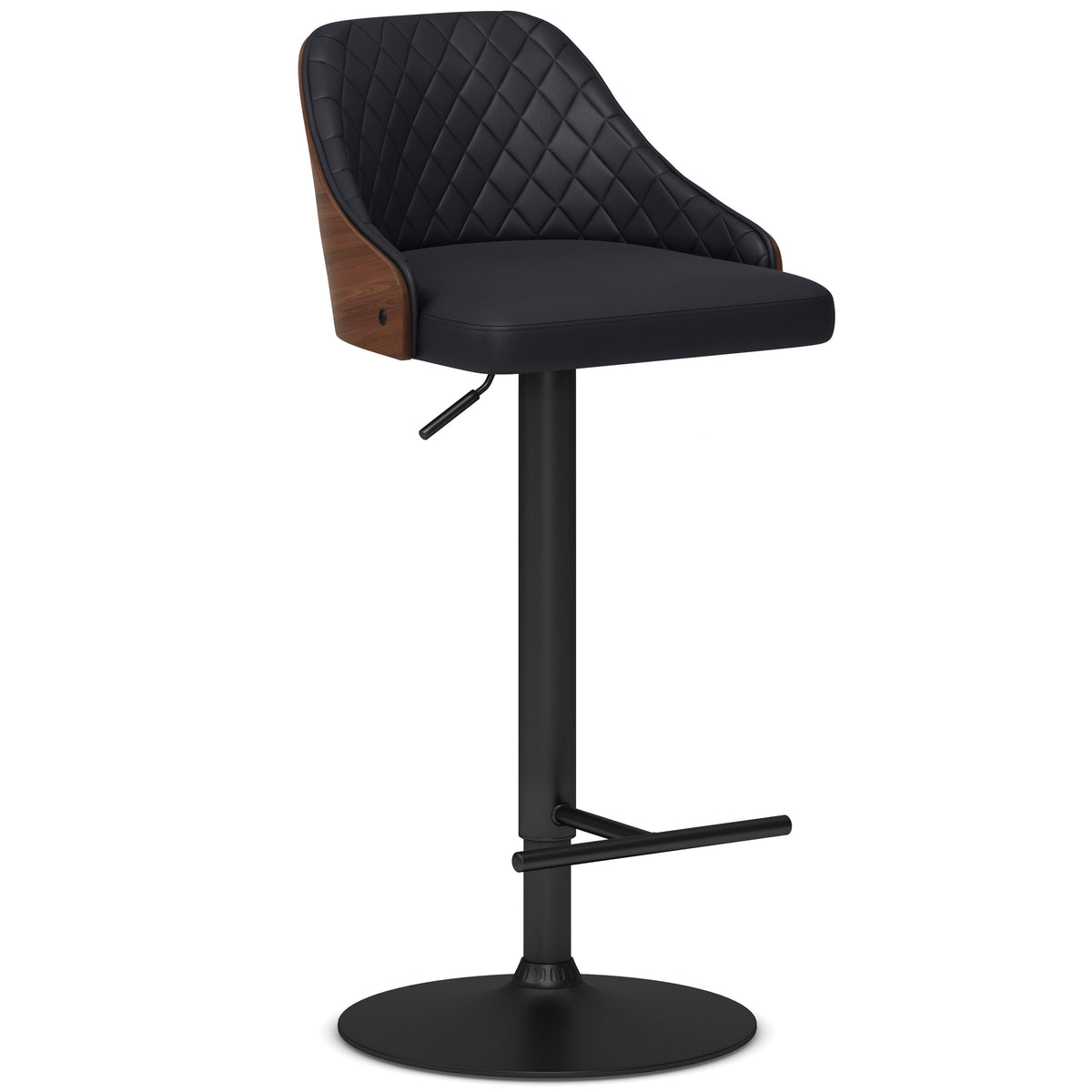 Edwin - Adjustable Swivel Bar Stool - Black - Premium Bar Height (28"-30") from Simpli Home - Just $175! Shop now at brett interiors