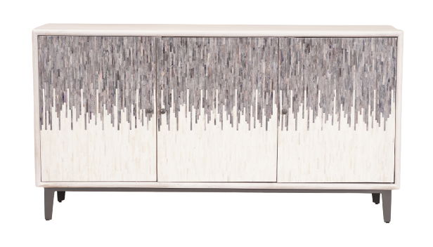 Pascal - Three Door Credenza - Kai Gray / White Bone Inlay - Premium Credenzas from Coast2Coast Home - Just $6187.50! Shop now at brett interiors