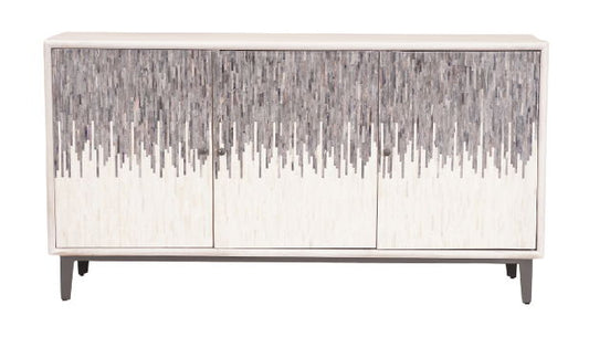 Pascal - Three Door Credenza - Kai Gray / White Bone Inlay - Premium Credenzas from Coast2Coast Home - Just $6187.50! Shop now at brett interiors