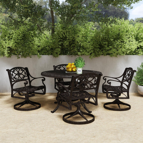 Sanibel - 48" Metal Outdoor Dining Set - Swivel Chairs - Premium 5 Piece Outdoor Sets from Homestyles - Just $3832.48! Shop now at brett interiors