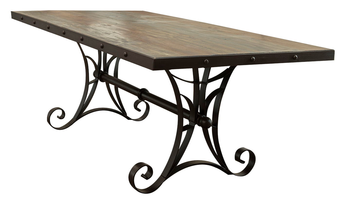 Antique - Table With Iron Base - Multicolor - Premium Dining Tables from International Furniture Direct - Just $1295! Shop now at brett interiors