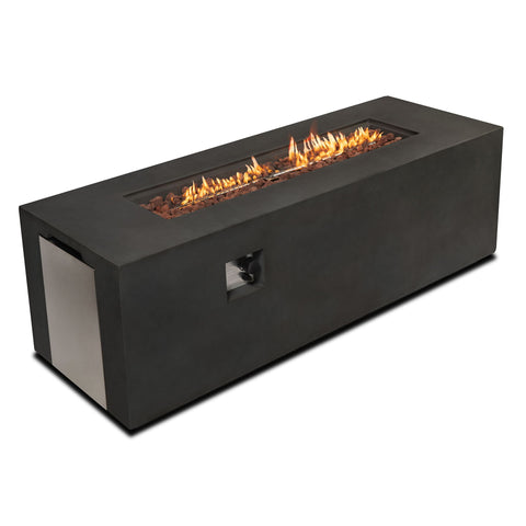 Dark Grey 70" Concrete Large Fire Pit Table - Dark Grey - Premium Fire Pits from AS Outdoor Heating - Just $1837! Shop now at brett interiors