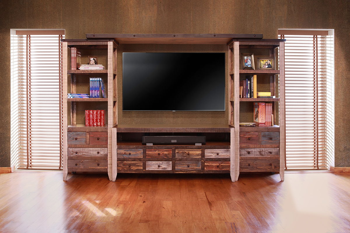 Antique - TV Stand / Wall Unit - Multicolor - Premium TV Stand Parts from International Furniture Direct - Just $890! Shop now at brett interiors