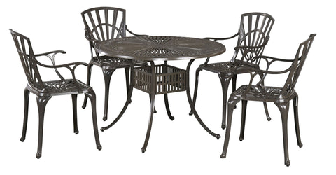 Grenada - 5 Piece metal Outdoor Dining Set - Dark Brown - 29" - Premium 5 Piece Outdoor Sets from Homestyles - Just $2292.48! Shop now at brett interiors