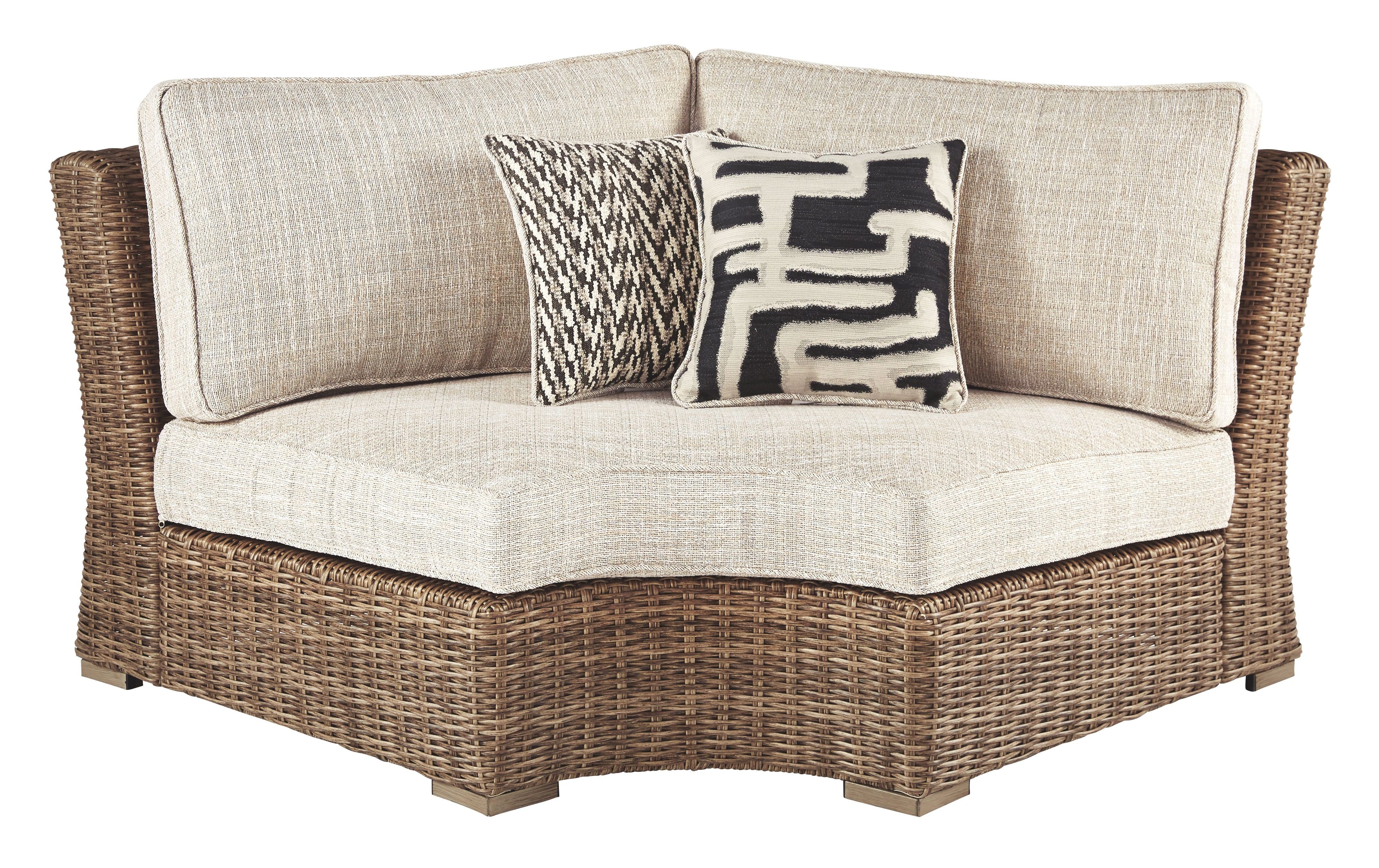 Beachcroft - Beige - Curved Corner Chair W/Cushion - Premium Armless Chairs from Ashley Furniture - Just $1436.25! Shop now at brett interiors