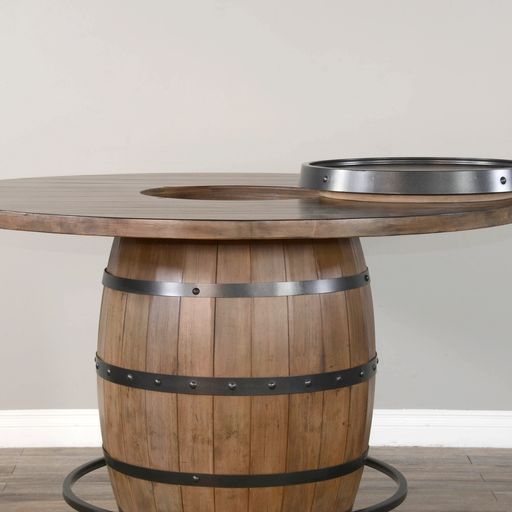 Doe Valley - Round Pub Table With Wine Barrel Base - Light Brown - Premium Pub Tables from Sunny Designs - Just $2946! Shop now at brett interiors