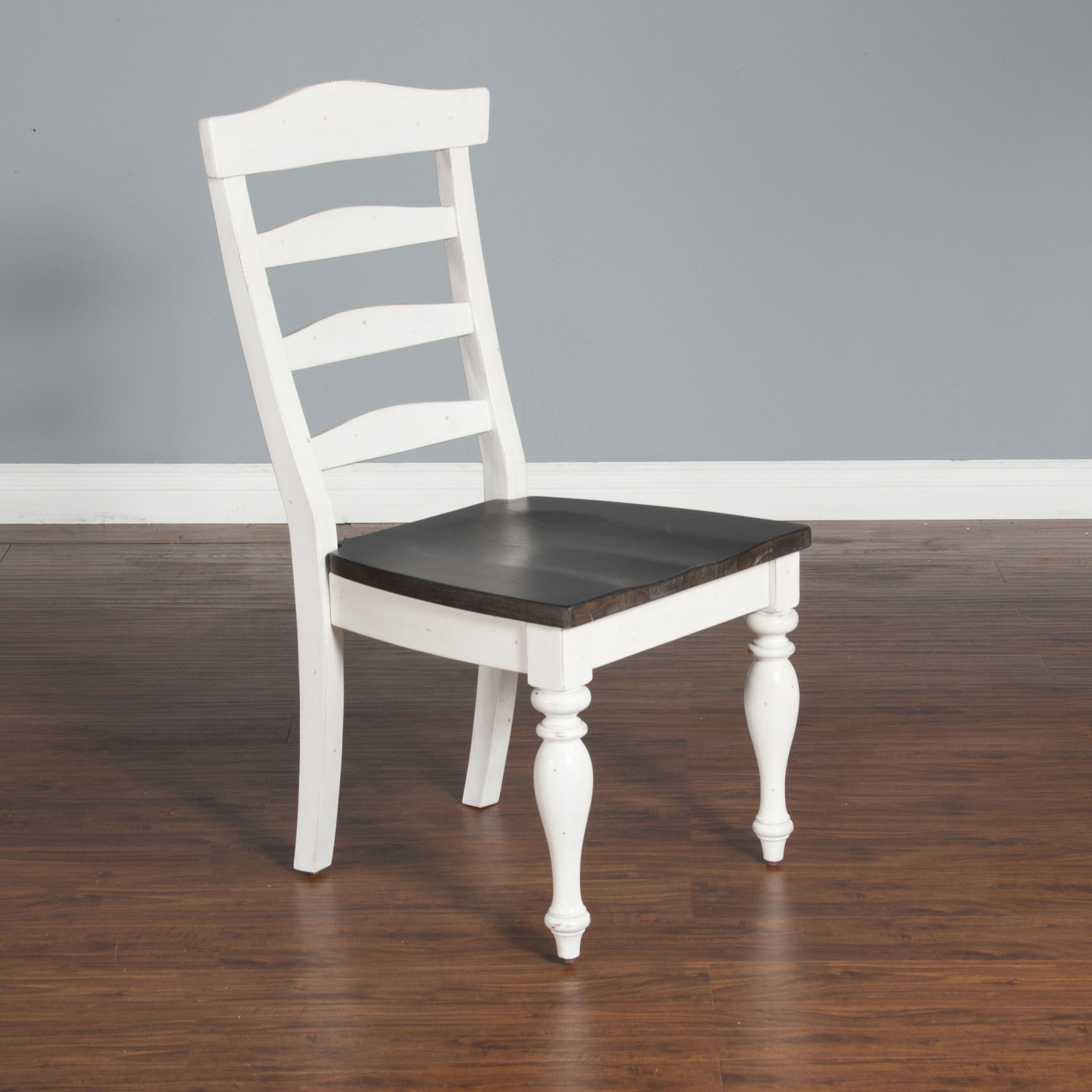 Carriage House - 41" Ladderback Chair - White / Black - Premium Side Chairs from Sunny Designs - Just $202! Shop now at brett interiors