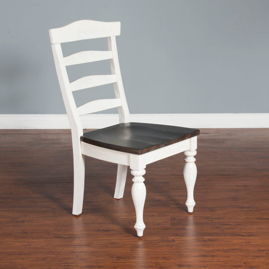 Carriage House - 41" Ladderback Chair - White / Black - Premium Side Chairs from Sunny Designs - Just $202! Shop now at brett interiors