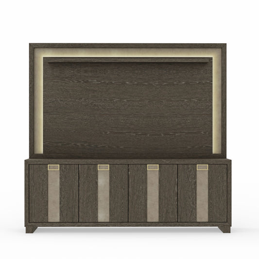 Ascent - 90 In. Tv Console With Hutch And Back Panel - Dark Chocolate - Premium Entertainment Centers from Parker House - Just $1747.50! Shop now at brett interiors