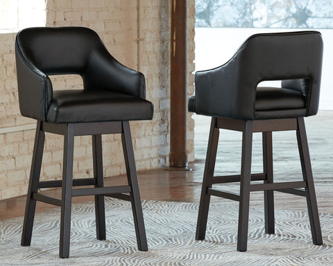 Tallenger - Upholstered Swivel Barstool (Set of 2) - Premium Stool Sets from Signature Design by Ashley® - Just $473.55! Shop now at brett interiors