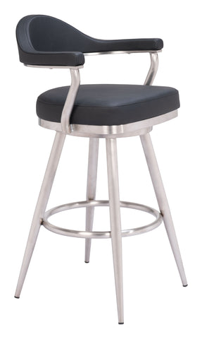 Vagur - Swivel Barstool - Black - Premium Bar Height (28"-30") from Zuo Modern - Just $900! Shop now at brett interiors