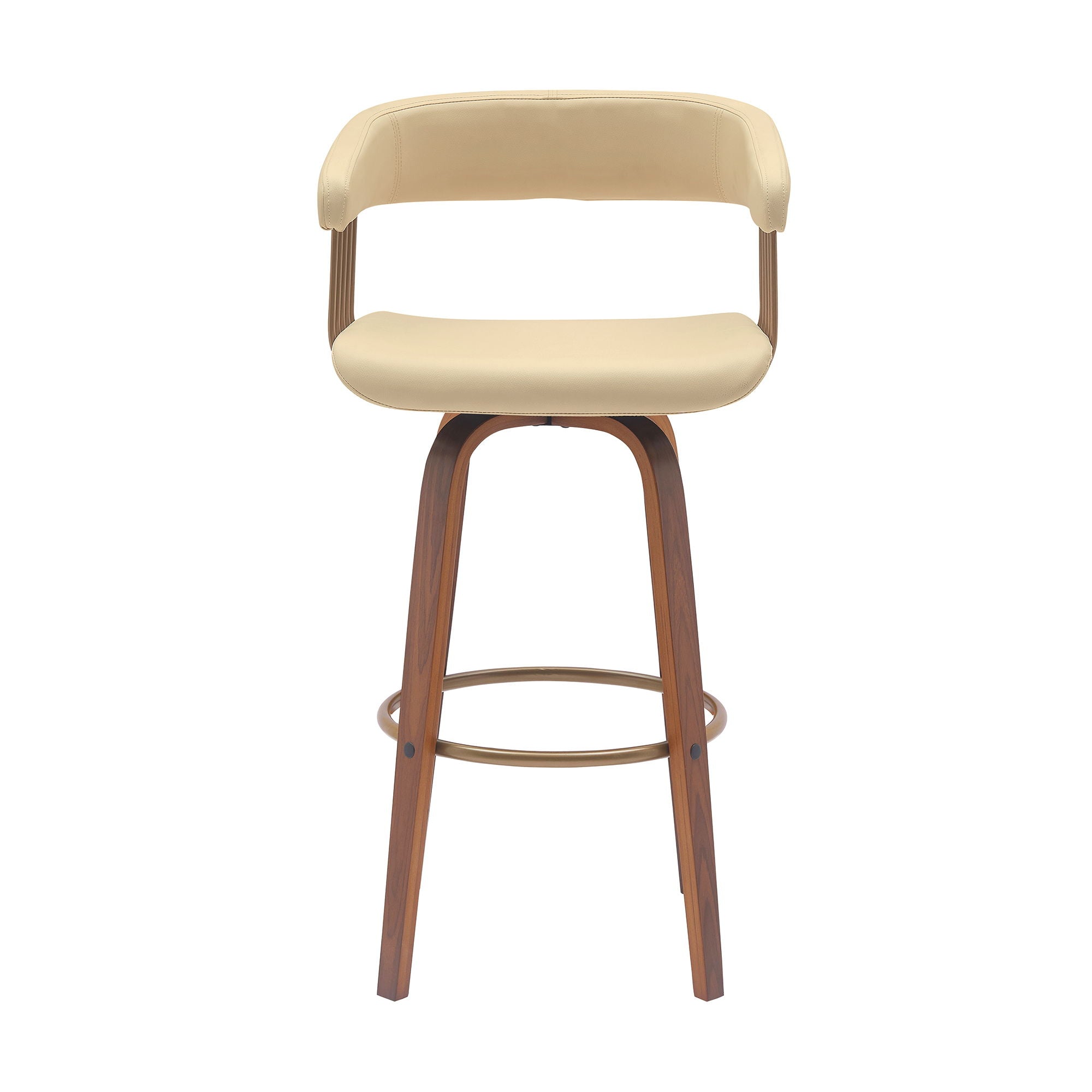 Topanga - Swivel Walnut Wood Stool - Premium Counter Height (24"-27") from Armen Living - Just $230! Shop now at brett interiors