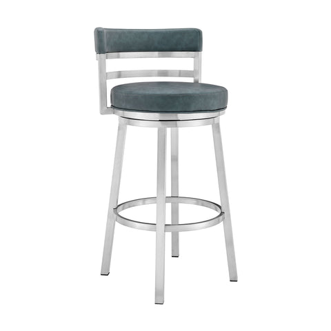 Madrid - Swivel Stainless Steel Bar Stool - Premium Counter Height (24"-27") from Armen Living - Just $415! Shop now at brett interiors