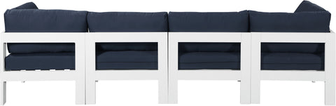 Nizuc - Outdoor Patio Modular Sofa - Navy - Metal - Premium Sofas from Meridian Furniture - Just $3650! Shop now at brett interiors