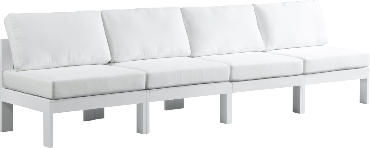 Nizuc - Outdoor Patio Modular Sofa 4 Seats - White - Premium Sofas from Meridian Furniture - Just $3450! Shop now at brett interiors