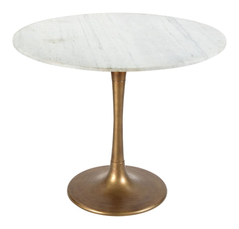 Fullerton - Dining Table - White / Gold - Premium Dining Tables from Zuo Modern - Just $1650! Shop now at brett interiors