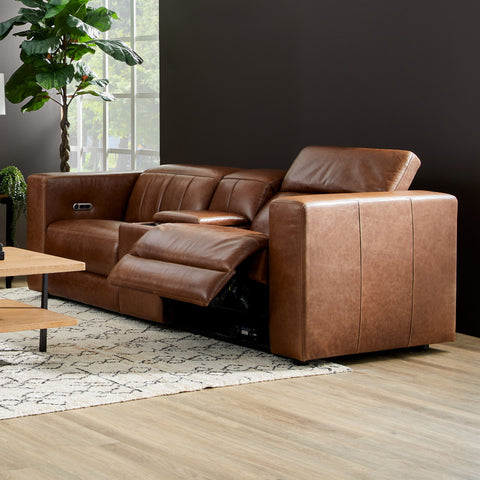 Austin - Power Reclining Loveseat with Console & Power Headrests - Dark Brown - Premium Reclining Loveseats from Flexsteel - Just $4187.50! Shop now at brett interiors