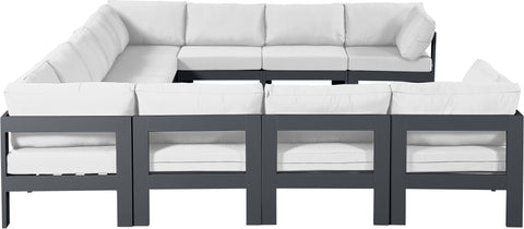 Nizuc - Outdoor Patio Modular Sectional 11 Piece - White - Premium Stationary Sectionals from Meridian Furniture - Just $9887.50! Shop now at brett interiors